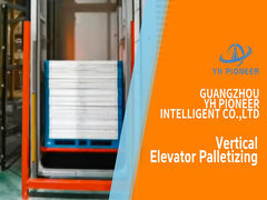 Paletização por elevador vertical