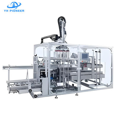 Bom preço Máquina de embalagem de caixas de garrafas de servo de alta velocidade 200 ppm Velocidade de empilhamento 5-20 caixas/min on-line