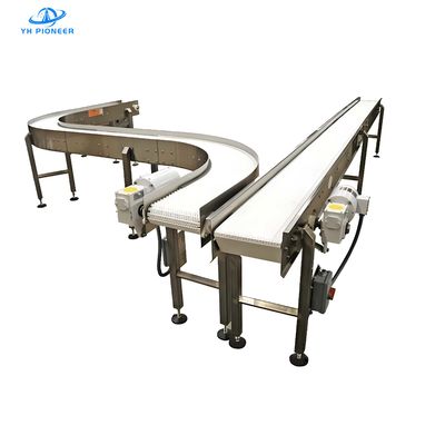 Bom preço Sistema de transporte de garrafas de aço inoxidável durável para carga de trabalho de 1890N 500mm raio mínimo de volta on-line